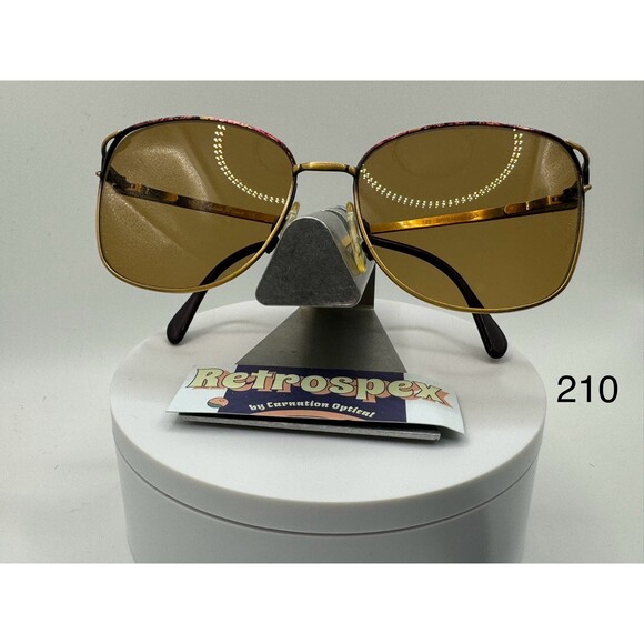 Vintage Oversize Sunglasses NOS Metal Style Brown Lens Brown/Gold Frame main image 6